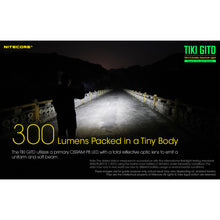 Load image into Gallery viewer, NITECORE TIKI GITD 300 Lumen USB Rechargeable Keychain Flashlight with UV &amp; High CRI Light
