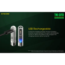 Load image into Gallery viewer, NITECORE TIKI GITD 300 Lumen USB Rechargeable Keychain Flashlight with UV &amp; High CRI Light
