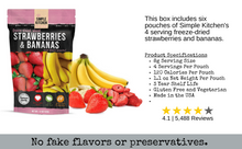 Load image into Gallery viewer, Ready Wise Freeze Dried  Strawberries &amp; Bananas - 24 servings - 6 Pouches
