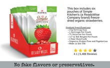 Load image into Gallery viewer, Ready Wise Freeze Dried Organic Strawberries - 6 20g serving Pouches
