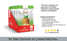 Load image into Gallery viewer, Ready Wise Freeze Dried Organic Pineapples - 6 34g serving pouches
