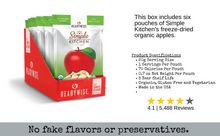 Load image into Gallery viewer, Ready Wise Freeze Dried Organic Apples- 6 20g serving pouches
