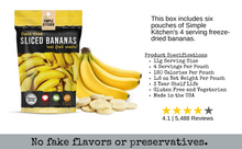 Load image into Gallery viewer, Ready Wise Freeze Dried Bananas - 24 Servings- 6 pouches
