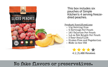 Load image into Gallery viewer, Ready Wise Freeze Dried Peaches - 24 Servings - 6 pouches
