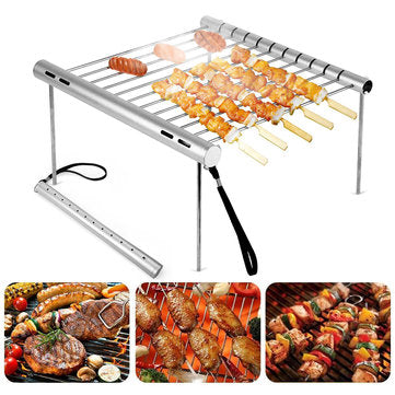 Outdoor Portable Folding Stainless Steel Barbecue Grill Camping Picnic BBQ Rack